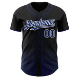 Custom Black Royal-White Fluid Wave Psychedelic Swirl Authentic Baseball Jersey