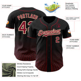 Custom Black Crimson-City Cream Fluid Wave Psychedelic Swirl Authentic Baseball Jersey
