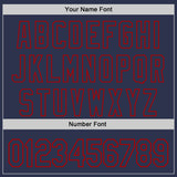 Custom Navy-Red Fluid Liquid Wave Splatter Authentic Baseball Jersey