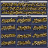Custom Navy-Gold Fluid Liquid Wave Splatter Authentic Baseball Jersey