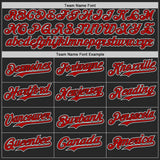Custom Black Red-White Fluid Liquid Wave Splatter Authentic Baseball Jersey
