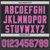 Custom Black Pink-Light Blue Fluid Liquid Wave Splatter Authentic Baseball Jersey