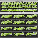 Custom Black Neon Green-White Fluid Liquid Wave Splatter Authentic Baseball Jersey
