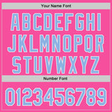 Custom Pink Light Blue-White Fluid Liquid Wave Splatter Authentic Baseball Jersey
