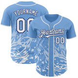 Custom Light Blue White-Royal Fluid Liquid Wave Splatter Authentic Baseball Jersey