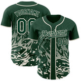 Custom Green-Cream Fluid Liquid Wave Splatter Authentic Baseball Jersey