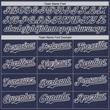 Custom Navy-Cream Fluid Wave Splatter Gradient Authentic Baseball Jersey