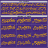 Custom Purple-Gold Fluid Wave Splatter Gradient Authentic Baseball Jersey