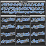 Custom Black Light Blue-White Fluid Wave Splatter Gradient Authentic Baseball Jersey