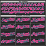 Custom Black Pink-Light Blue Fluid Wave Splatter Gradient Authentic Baseball Jersey