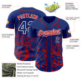 Custom Royal Red-White Fluid Liquid Wave Splatter Authentic Baseball Jersey