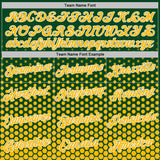 Custom Green Gold-White Geometric Hexagonal Dot Gradient Performance T-Shirt