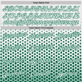 Custom White-Kelly Green Geometric Hexagonal Dot Gradient Performance T-Shirt
