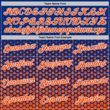 Custom Royal Orange-White Geometric Hexagonal Dot Gradient Performance T-Shirt