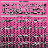 Custom Pink Black-White Geometric Hexagonal Dot Gradient Performance T-Shirt