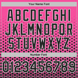 Custom Pink Black-White Geometric Hexagonal Dot Gradient Performance T-Shirt