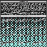 Custom Black Ice Blue-White Geometric Hexagonal Dot Gradient Performance T-Shirt