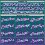 Custom Teal Purple-White Geometric Hexagonal Dot Gradient Performance T-Shirt