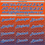 Custom Orange Royal-White Geometric Hexagonal Dot Gradient Performance T-Shirt