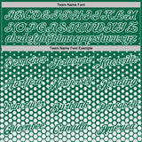 Custom Kelly Green-White Geometric Hexagonal Dot Gradient Performance T-Shirt