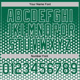 Custom Kelly Green-White Geometric Hexagonal Dot Gradient Performance T-Shirt