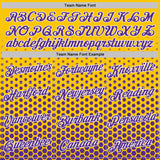 Custom Yellow Purple-White Geometric Hexagonal Dot Gradient Performance T-Shirt