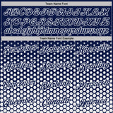 Custom Navy-White Geometric Hexagonal Dot Gradient Performance T-Shirt