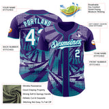 Custom Purple White-Teal Lightning Gradient Dot Authentic Baseball Jersey