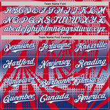 Custom Red White-Royal Lightning Gradient Dot Authentic Baseball Jersey