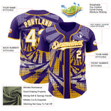 Custom Purple White-Gold Lightning Gradient Dot Authentic Baseball Jersey