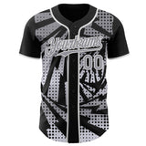Custom Black Gray-White Lightning Gradient Dot Authentic Baseball Jersey