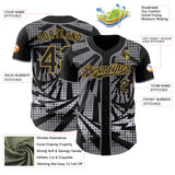 Custom Black Old Gold-Gray Lightning Gradient Dot Authentic Baseball Jersey