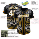Custom Black White-Old Gold Lightning Gradient Dot Authentic Baseball Jersey
