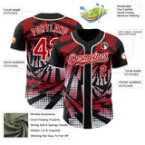 Custom Black Red-White Lightning Gradient Dot Authentic Baseball Jersey