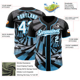 Custom Black White-Sky Blue Lightning Gradient Dot Authentic Baseball Jersey