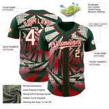 Custom Green Cream-Red Lightning Gradient Dot Authentic Baseball Jersey