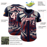 Custom Navy Cream-Maroon Lightning Gradient Dot Authentic Baseball Jersey