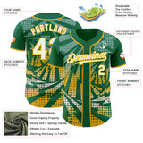 Custom Kelly Green White-Gold Lightning Gradient Dot Authentic Baseball Jersey