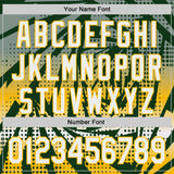 Custom Green White-Gold Lightning Gradient Dot Authentic Baseball Jersey
