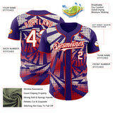 Custom Purple Cream-Red Lightning Gradient Dot Authentic Baseball Jersey