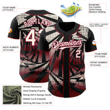 Custom Black Cream-Maroon Lightning Gradient Dot Authentic Baseball Jersey