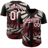 Custom Black Cream-Maroon Lightning Gradient Dot Authentic Baseball Jersey