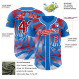 Custom Electric Blue Red-White Lightning Gradient Dot Authentic Baseball Jersey