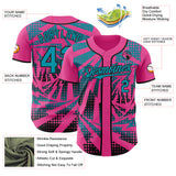 Custom Pink Teal-Black Lightning Gradient Dot Authentic Baseball Jersey