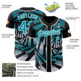 Custom Black Teal-White Lightning Gradient Dot Authentic Baseball Jersey
