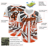 Custom White Black-Orange Lightning Gradient Dot Authentic Baseball Jersey