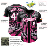 Custom Black White-Pink Lightning Gradient Dot Authentic Baseball Jersey