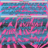 Custom Pink Sky Blue-Black Lightning Gradient Dot Authentic Baseball Jersey