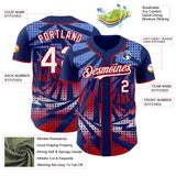Custom Royal White-Red Lightning Gradient Dot Authentic Baseball Jersey