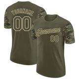 Custom Olive-Cream Camo Two Tone Performance T-Shirt